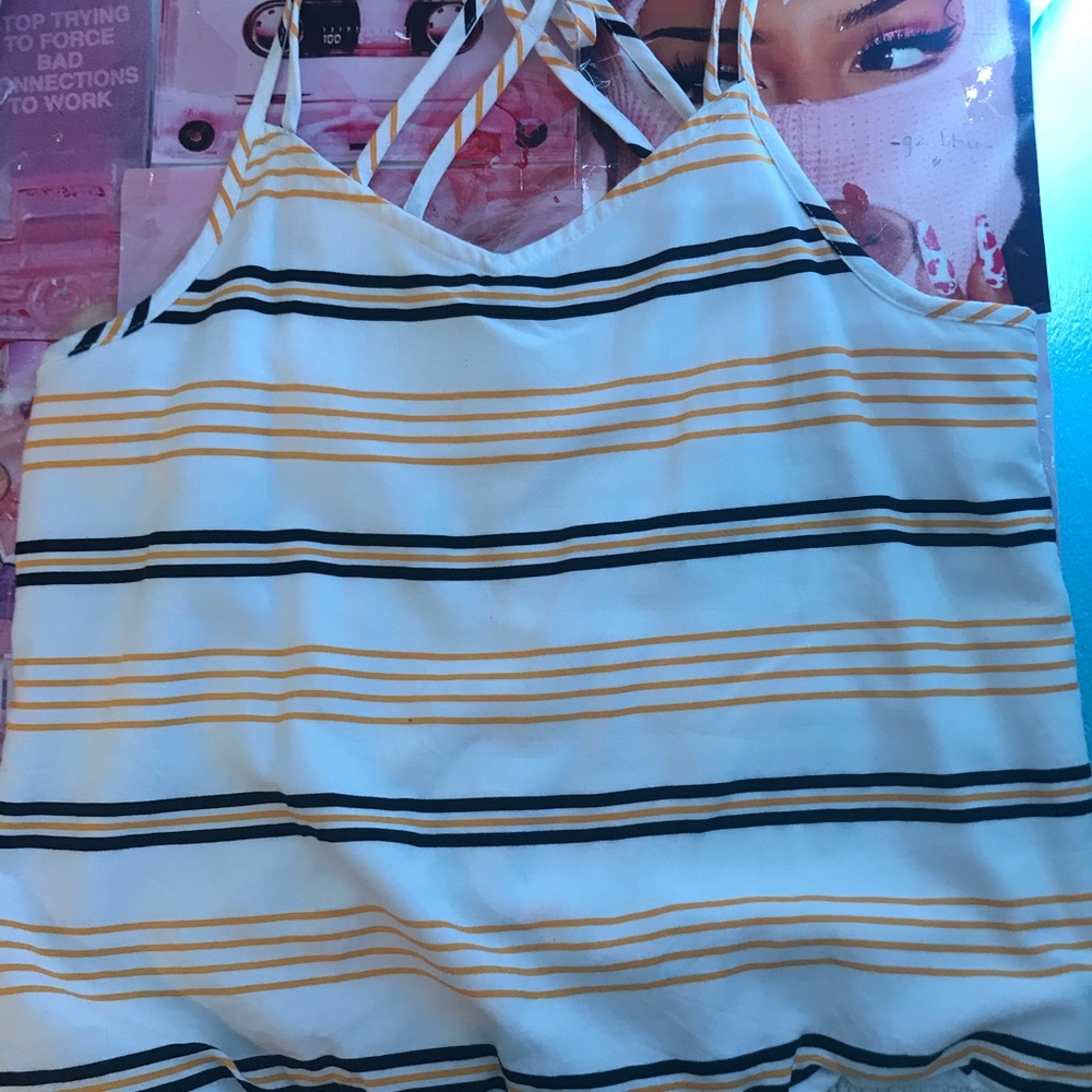 Cute tank top yellow and black stripes